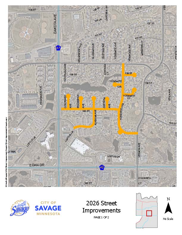 2026 Street Improvement Project Let S Talk Savage 2026 Street Map Page 1 